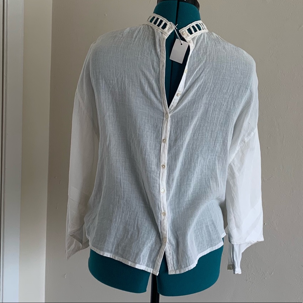 White batwing hand beaded top - Picture 4 of 9